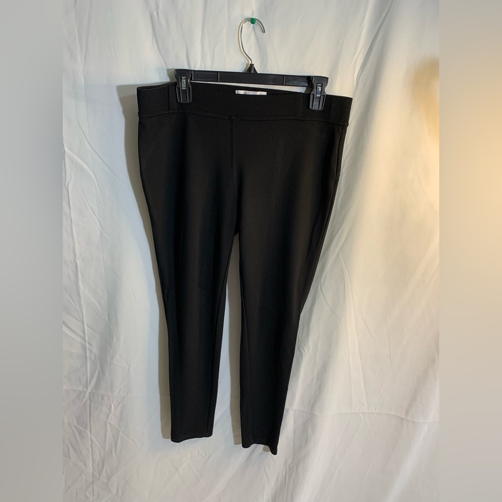 89th & Madison Black Rayon Blend Pull on Pants Mid-rise
